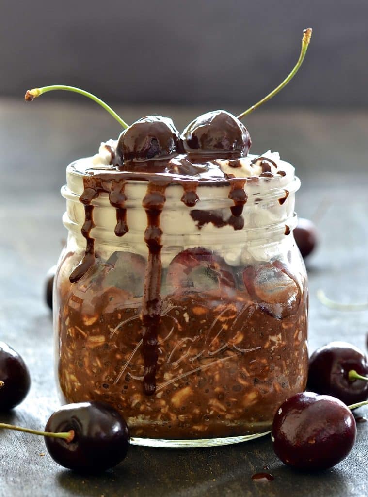 Vegan Mother's Day recipes - Black Forrest Overnight Oats 