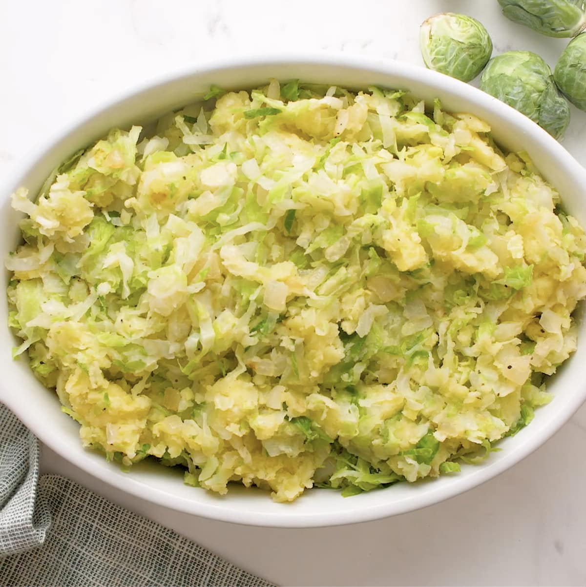 a dish of unbaked bubble and squeak