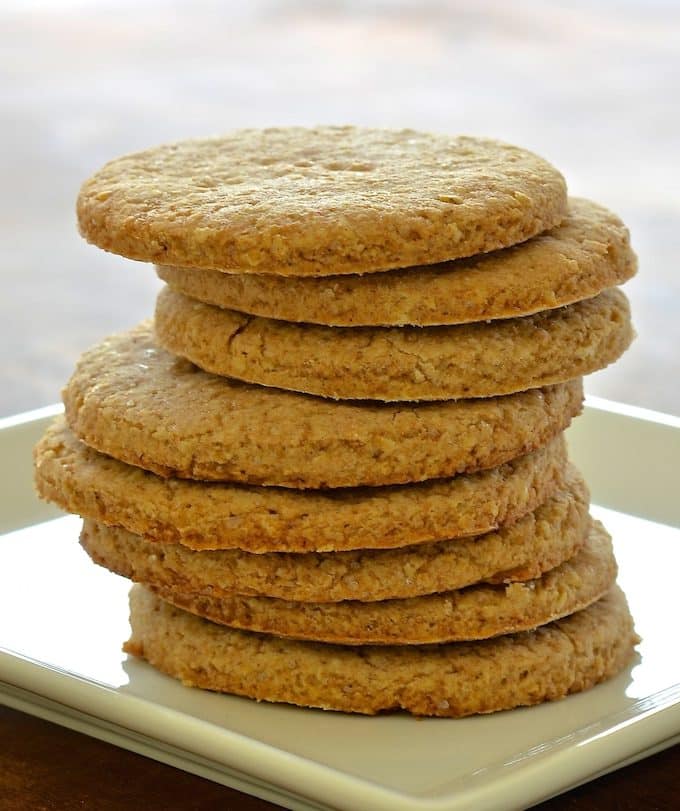 C'mon...I'm English...It was only a matter of time before I came up with a recipe for vegan digestive biscuits! With their distinctive crunchy, crumbly texture & not too sweet almost nutty flavour, they make the perfect accompaniment to a cup of tea......I'm totally conforming to the typical English stereotype here aren't I?