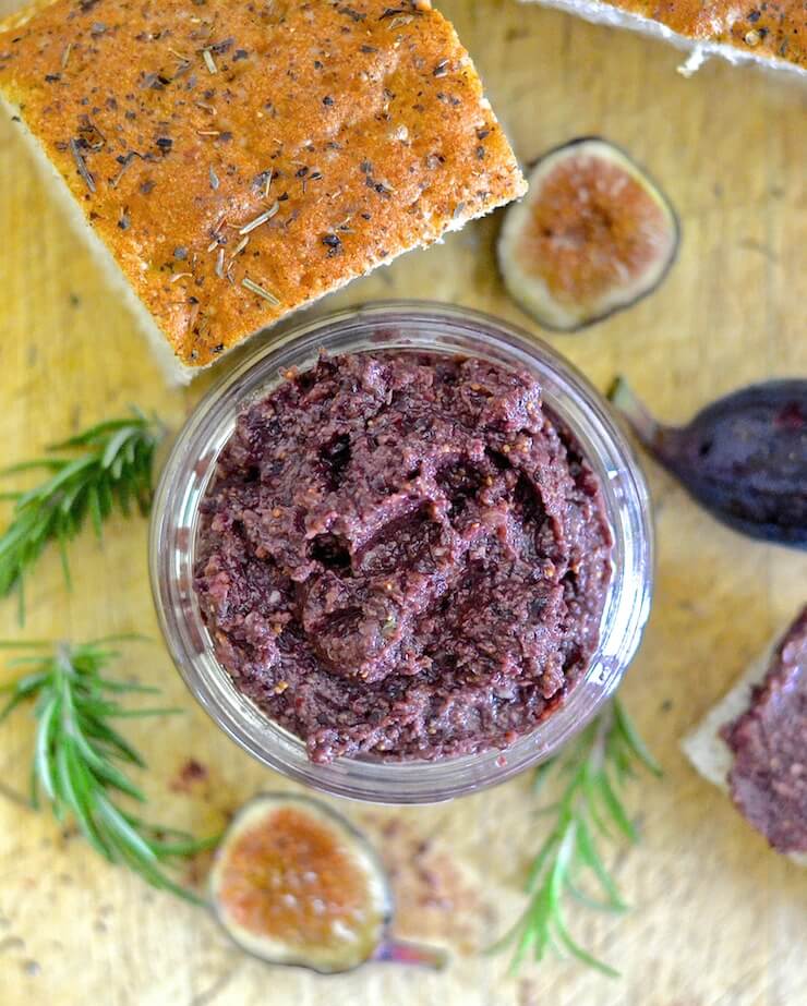 This rich, soft Fig and Black Olive Tapenade with Rosemary is my twist on traditional tapenade. Dark, deep & earthy olives are blended with ripe, plump & juicy figs to make an irresistibly delicious spread with a striking balance of sweet & savoury flavours.