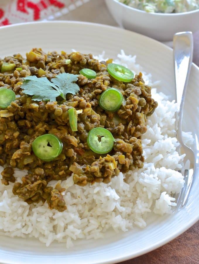 These spicy & flavourful Indian style Keema Lentils are ridiculously easy to make. Cook in a pan for a speedy dinner or use a slow cooker for a more leisurely approach.