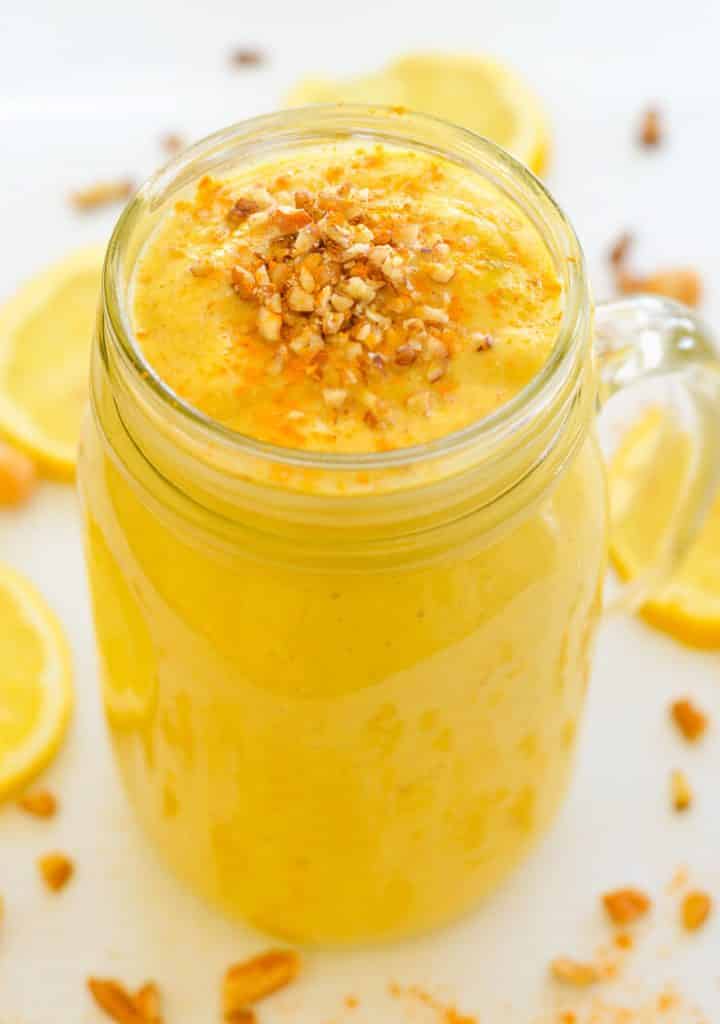 This banana-free, Luscious Lemon Cheesecake Smoothie is the most decadent smoothie I have ever tasted. It is like dessert in a glass & tastes just like lemon cheesecake in thick, amazingly delicious, liquid form. It also happens to be super healthy!