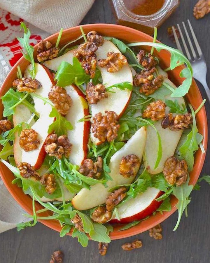 pear walnut arugula salad