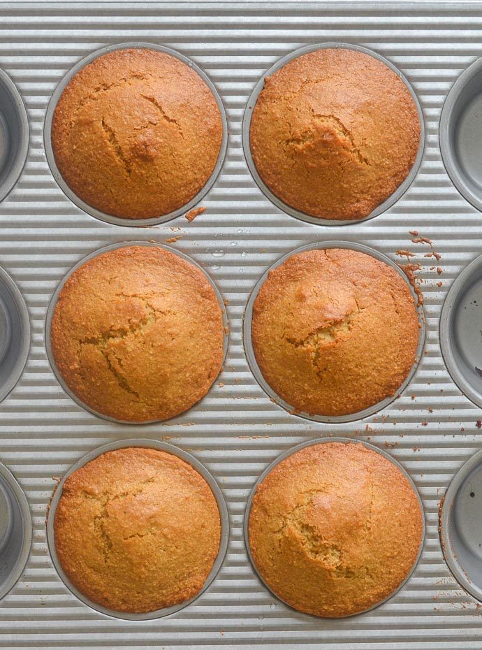 pineapple upside down cupcakes from above