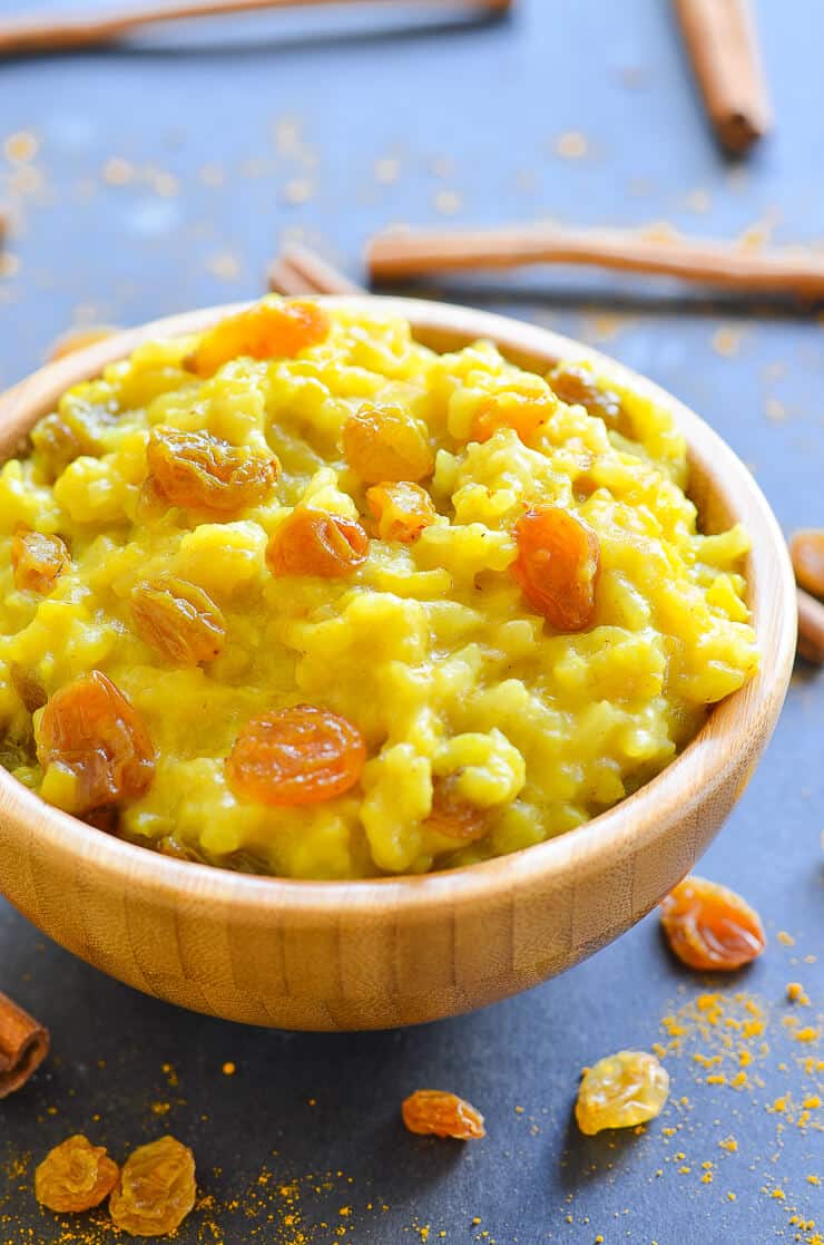 Fragrant, rich & deliciously creamy Slow Cooker Rice Pudding with Turmeric & Cinnamon. It's like golden milk but in dessert form & it will soothe & warm you right through to the soul! (If you don't have a slow cooker you can make it on the stove top instead).