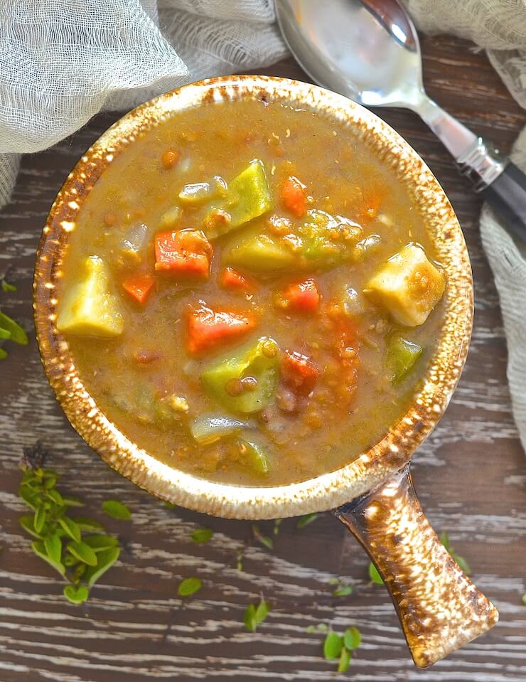 Healthy doesn't get any easier than this cozy Slow Cooker Spicy Lentil Soup. Throw it all in. Forget about it. No fuss. Super easy. Super nutritious. Super tasty.