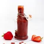 Homemade Strawberry Vinaigrette in a bottle