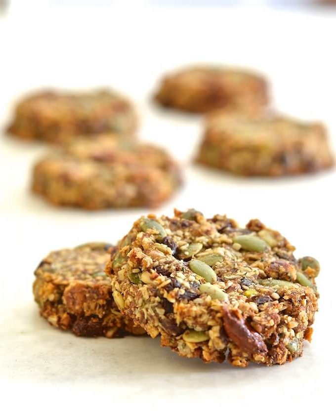 These Super Seedy Power Cookies are super seedy, super nutty & super healthy. They are naturally sweetened & contain no grains or gluten. Perfect for on the go breakfasts or snacks!