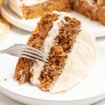 a slice of vegan carrot cake