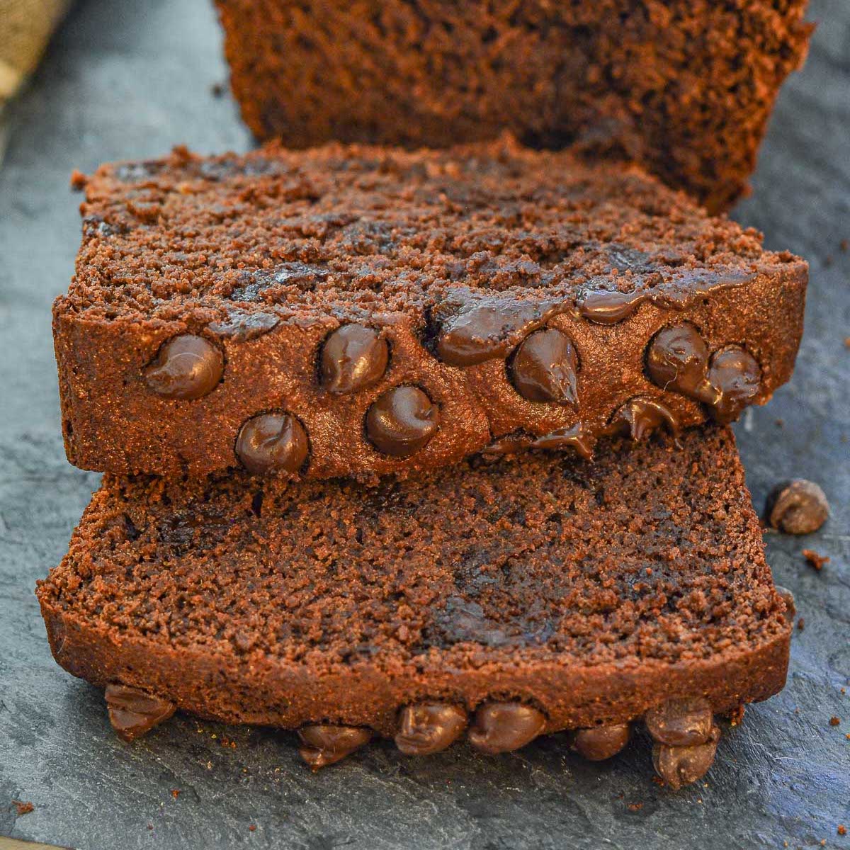 slices of chocolate banana bread