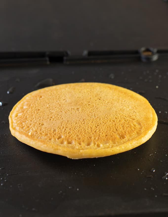 Vegan Gluten Free Pancake on a griddle