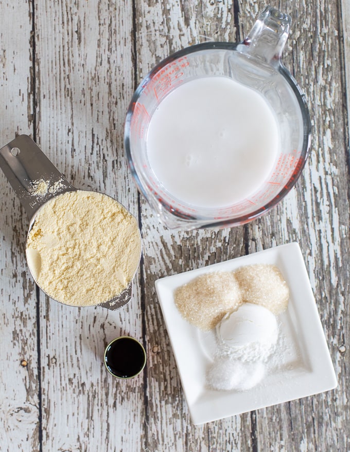 Ingredients for vegan gluten free pancakes 