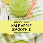 This Kale Apple Smoothie is quick & easy to make, full of good for you ingredients & will help get your day off to a great start. And for you banana haters out there, it's banana free!