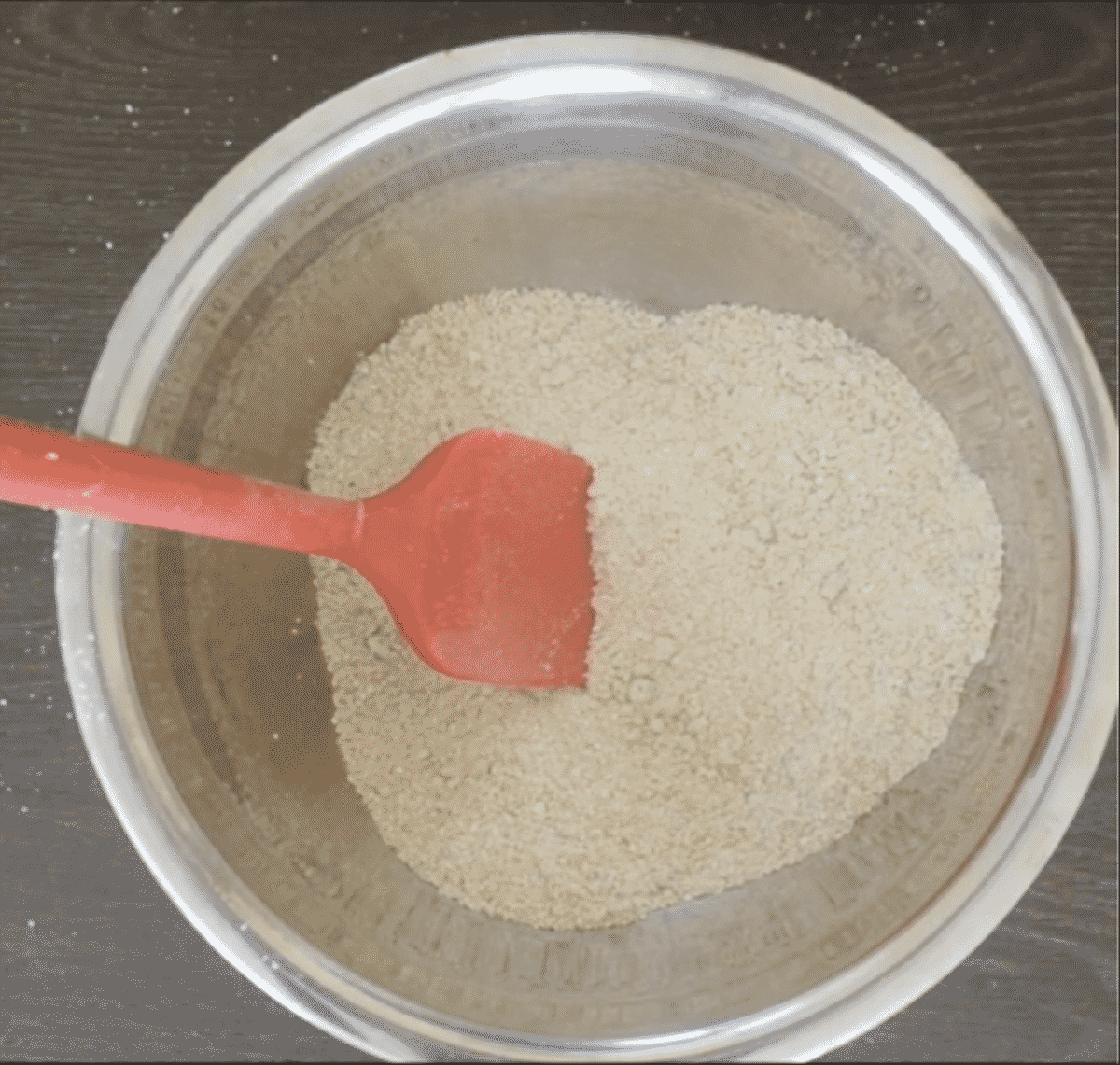 dry ingredients for making muffins a bowl